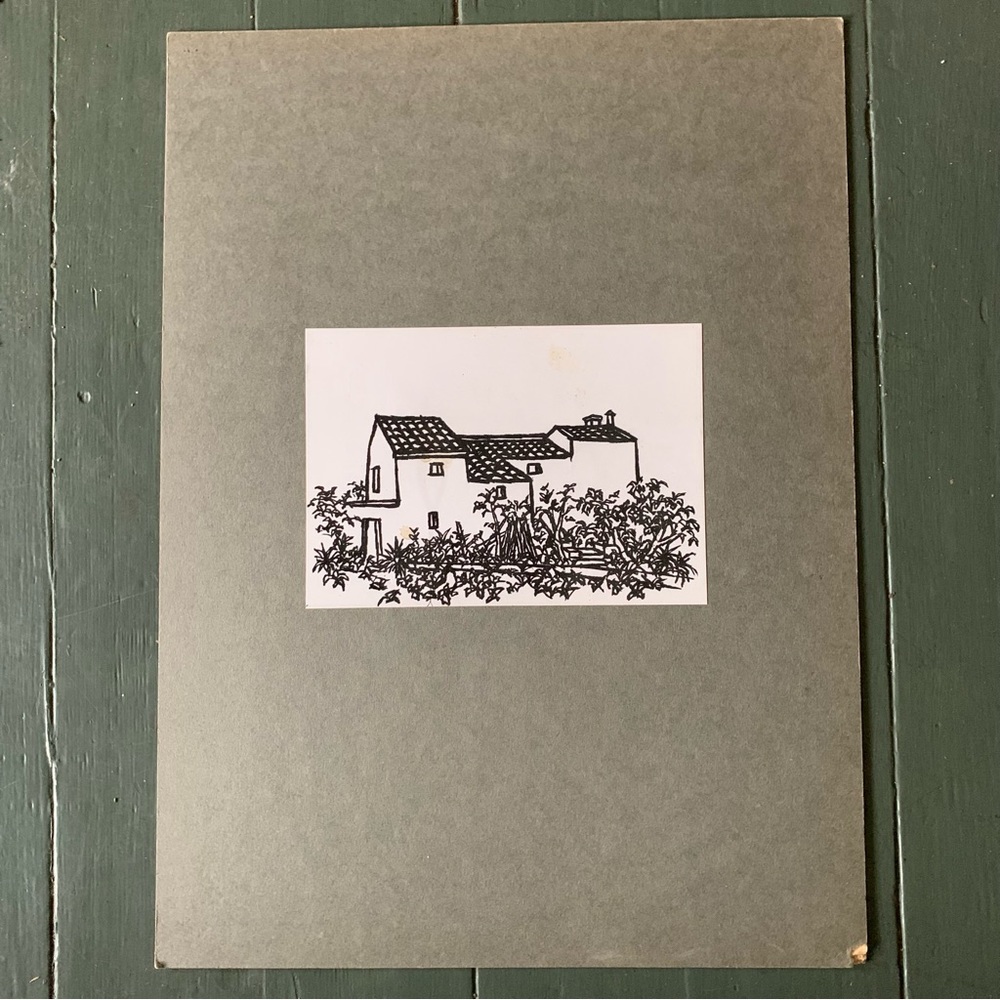 Villa Sketch 1970s UC Berkeley Art History Archive Print